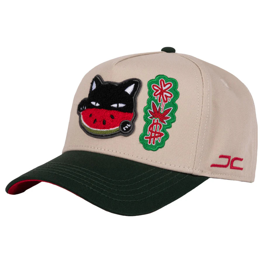 GORRA JC HATS- WATERMELON CAT BEIGE GREEN