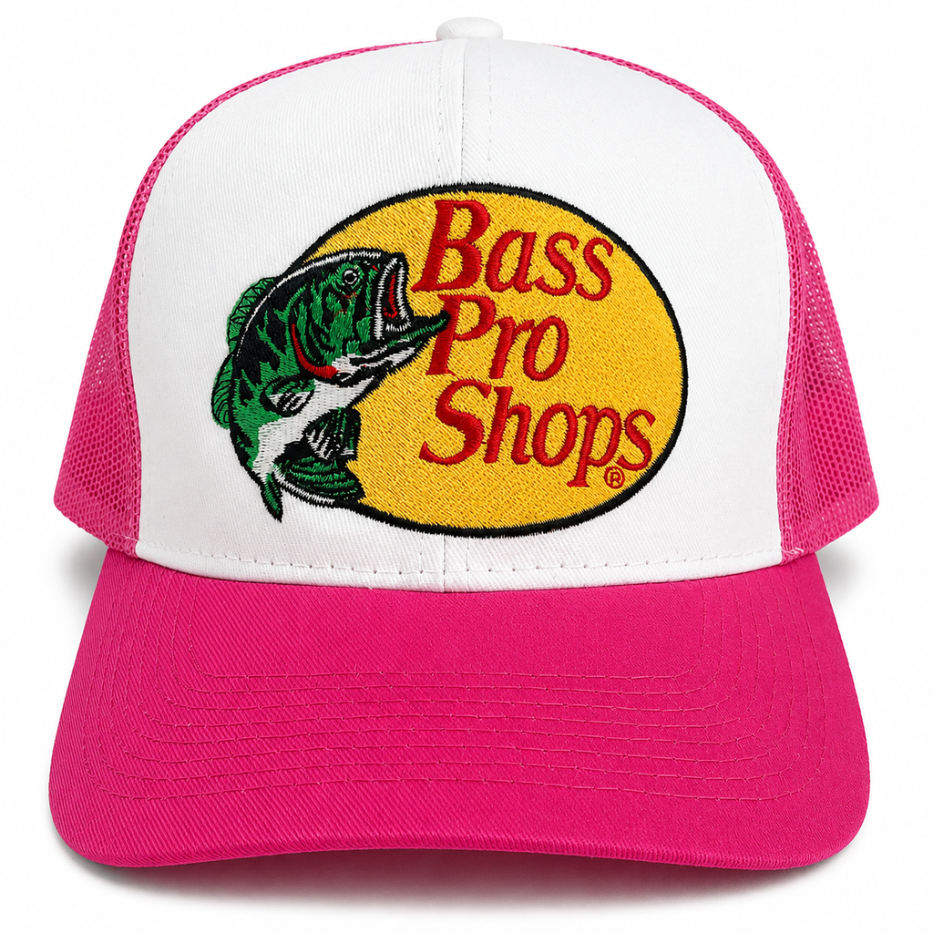 GORRA BASS PRO SHOP COLOR BLANCO Y ROSA