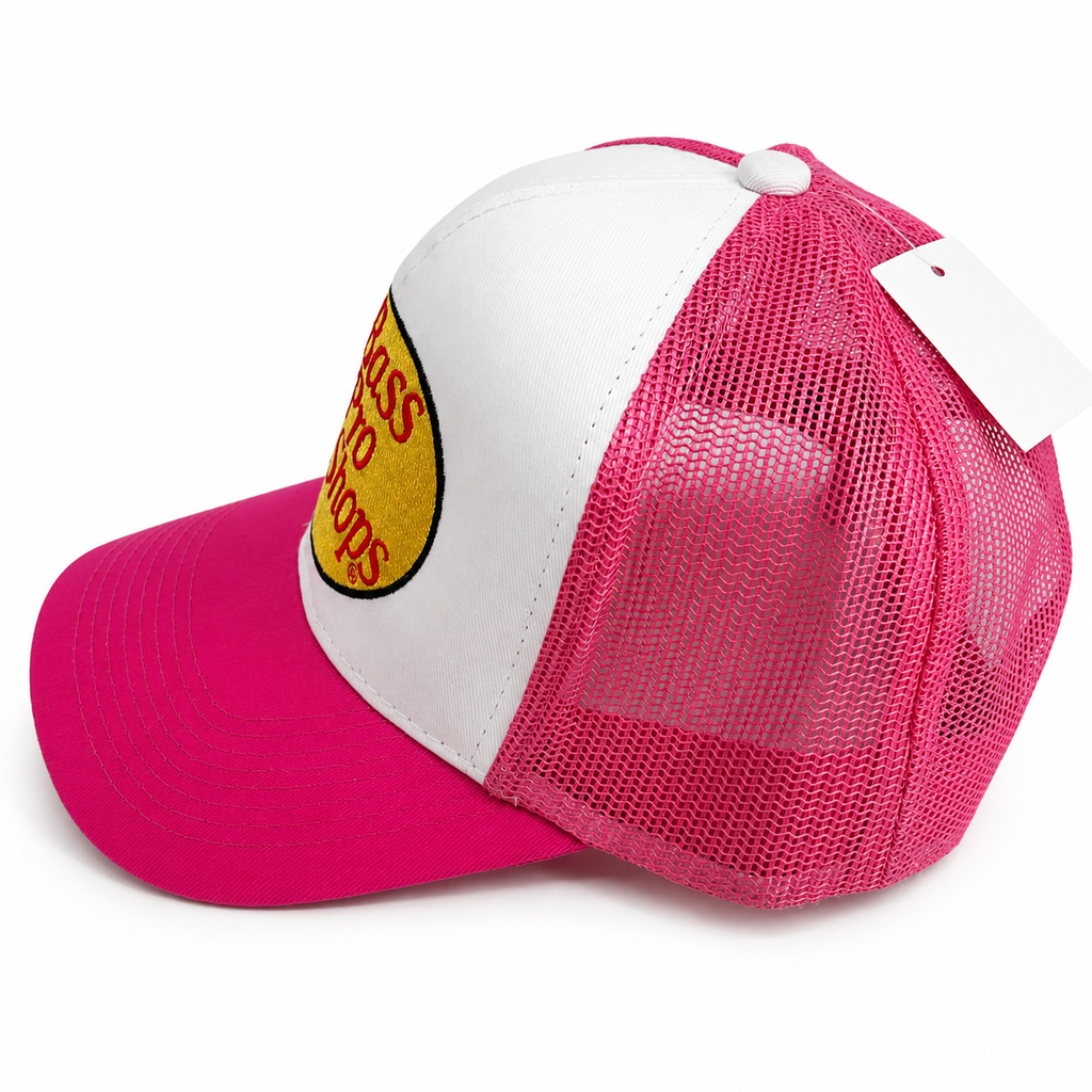 GORRA BASS PRO SHOP COLOR BLANCO Y ROSA