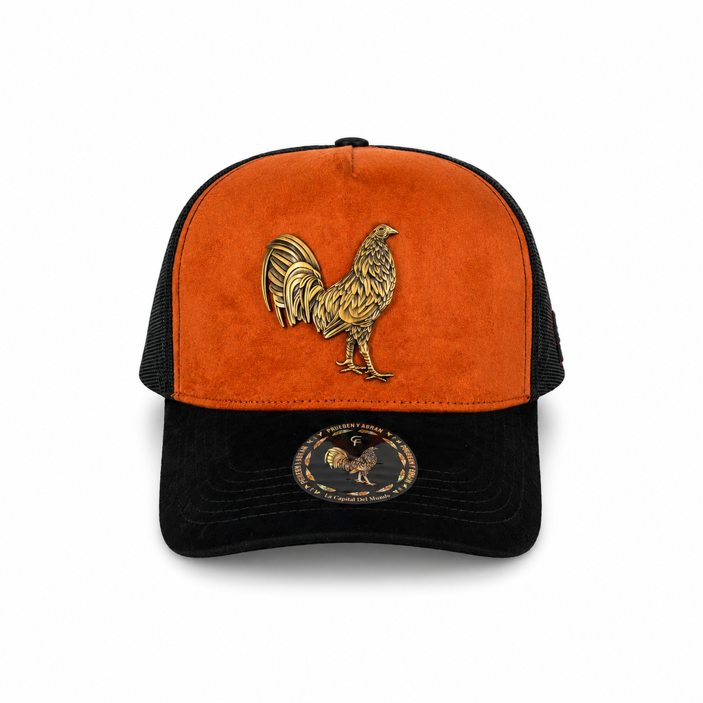 FLORENCE CAPS - GALLO PLACA DORADA NARANJA