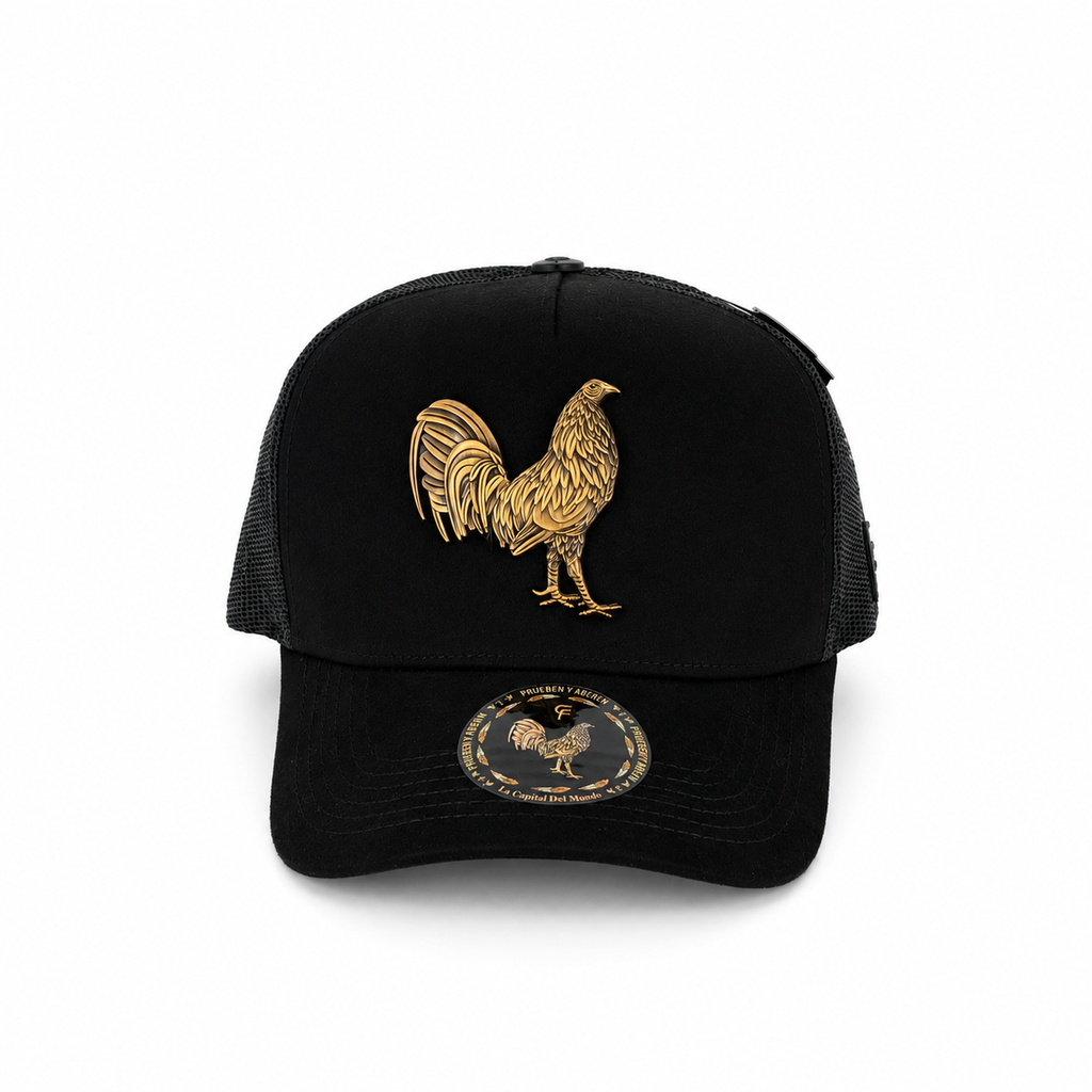FLORENCE CAPS -GALLO NEGRO PLACA DORADA