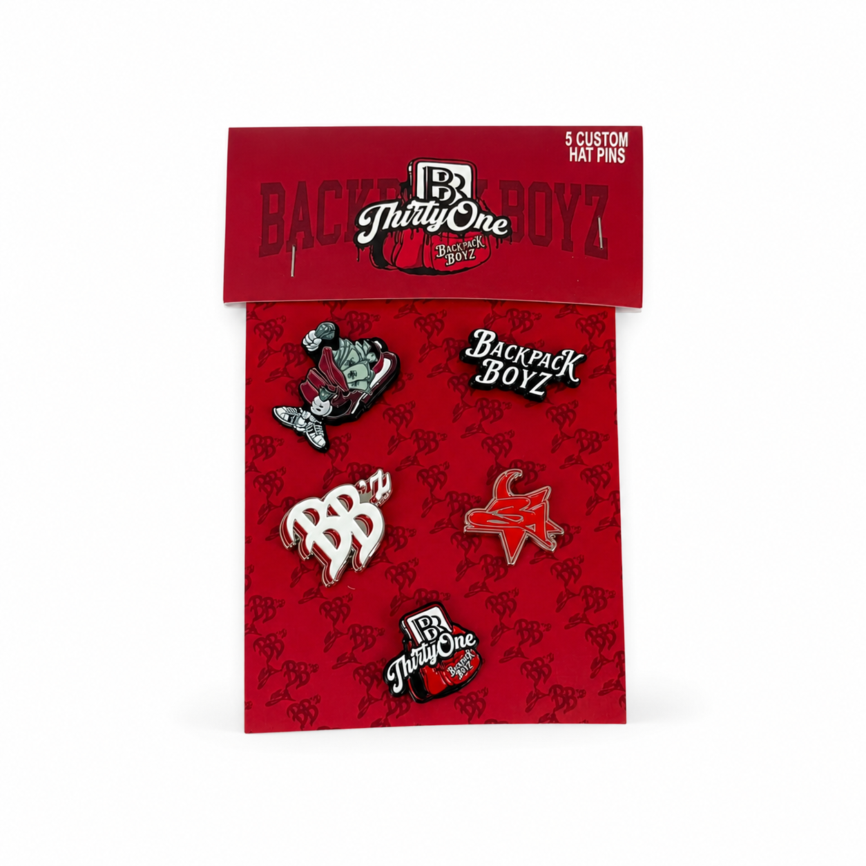 31 Hats - Paquete de 5 Pines BackPack Boys Rojo