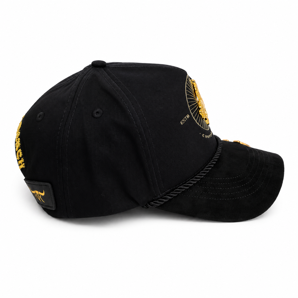 GORRA BIGG BOSS TK RANCH CABALLO DORADO NEGRO