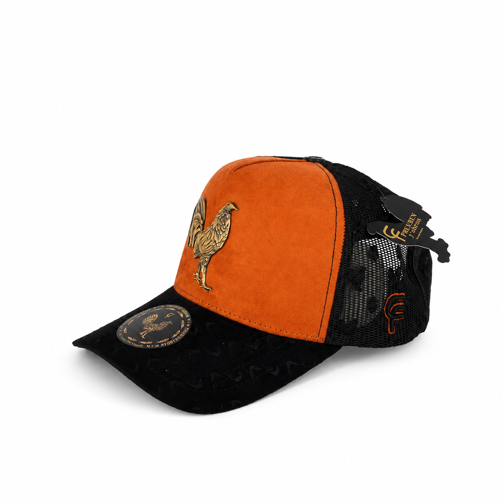 FLORENCE CAPS - GALLO PLACA DORADA NARANJA
