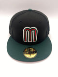 New Era MX Negra Vicera Verde Rojo